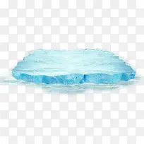 蓝色水晶冰块漂浮