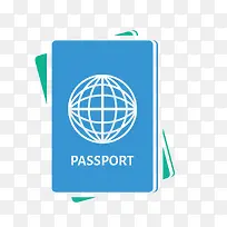 护照矢量图标