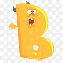 卡通动物表情字母B