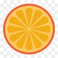扁平橙子横切面图标