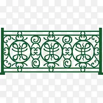 绿色的古风装饰栏杆