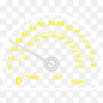 黄色矢量汽车仪表盘图