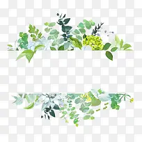 绿色清新文艺树叶装饰背景