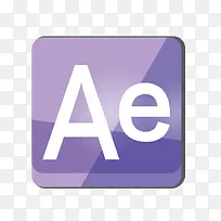 矢量手绘紫色AE设计软件图标免