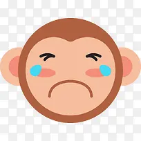 哭泣的卡通猴子表情