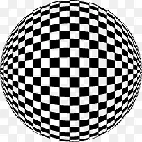 黑白方格圆球简图