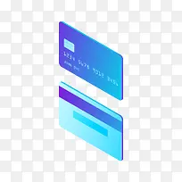 2.5D立体银行卡插画图标