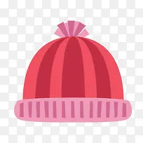 红粉色卡通冬季帽子