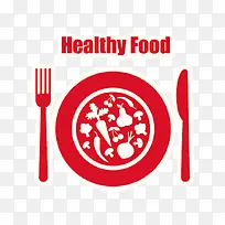 健康美食西餐餐具图标