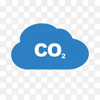 蓝色二氧化碳气体图标