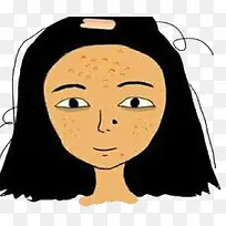 长痘痘女孩黄皮肤憔悴