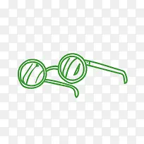 矢量绿色小眼镜