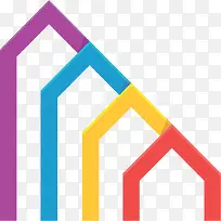 彩色线条房屋标志