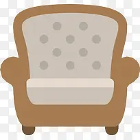 卡通单人沙发扶手椅图标