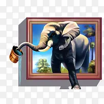 走出画的大象
