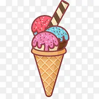 彩色美味夏日冰淇淋