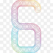 彩虹色数字6