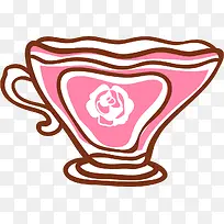 卡通粉色可爱茶具茶杯