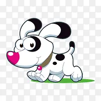 黑白色的卡通斑点狗