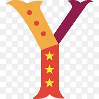 卡通字母 马戏团字母 字母Y