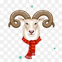 系围巾的羊装饰图案