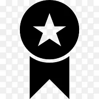奖黑色徽章一个明星体育图标