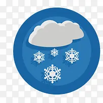 卡通下雪天气标志矢量图标免抠图
