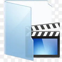 淡蓝色视频文件夹图标