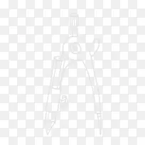 矢量手绘粉笔圆规