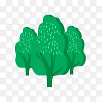 绿色圆角扁平化植物大树元素