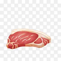 新鲜的猪肉手绘图