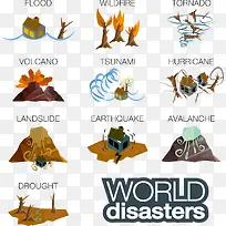 世界自然灾害图标合集