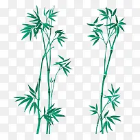 手绘绿色竹子