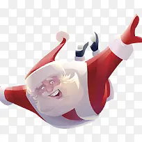 跳伞的圣诞老人