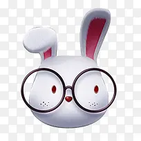 戴眼镜的萌白兔