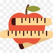 健身饮食苹果插画素材