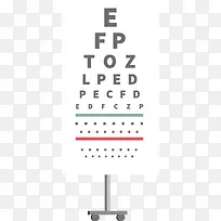 创意卡通医疗眼科检查视力表矢量