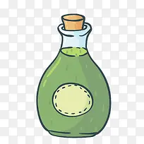 绿色芦荟胶玻璃瓶矢量图