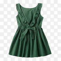 绿色纯棉背心裙