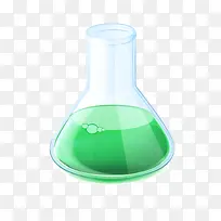 手绘绿白色医生实验玻璃瓶子矢量