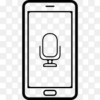 语音工具MIC标志在手机屏幕图标