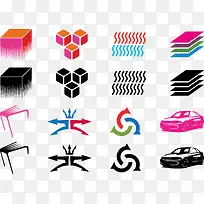 矢量图汽车海报拆分素材