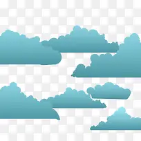 二次元云朵蓝色可拆分