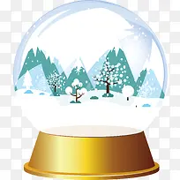 美丽冬天雪景水晶球