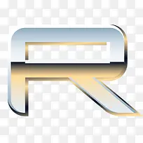 金属质感字母R
