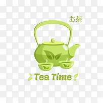茶壶日式矢量图