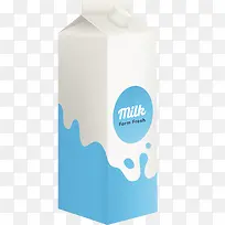 一盒矢量蓝色牛奶