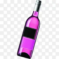 紫色创意手绘红酒酒瓶