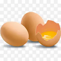 新鲜鸡蛋和打碎的鸡蛋矢量图