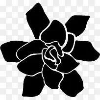 创意卡通扁平黑色的花朵形状